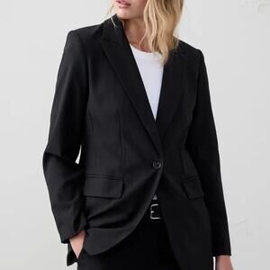 Banana Republic Factory Sculpted Suit Blazer Black 4
